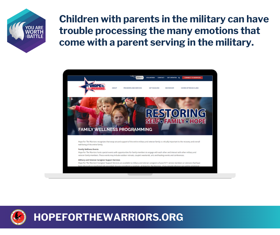 Children with parents in the military can have trouble processing the many emotions that come with a parent serving in the military.