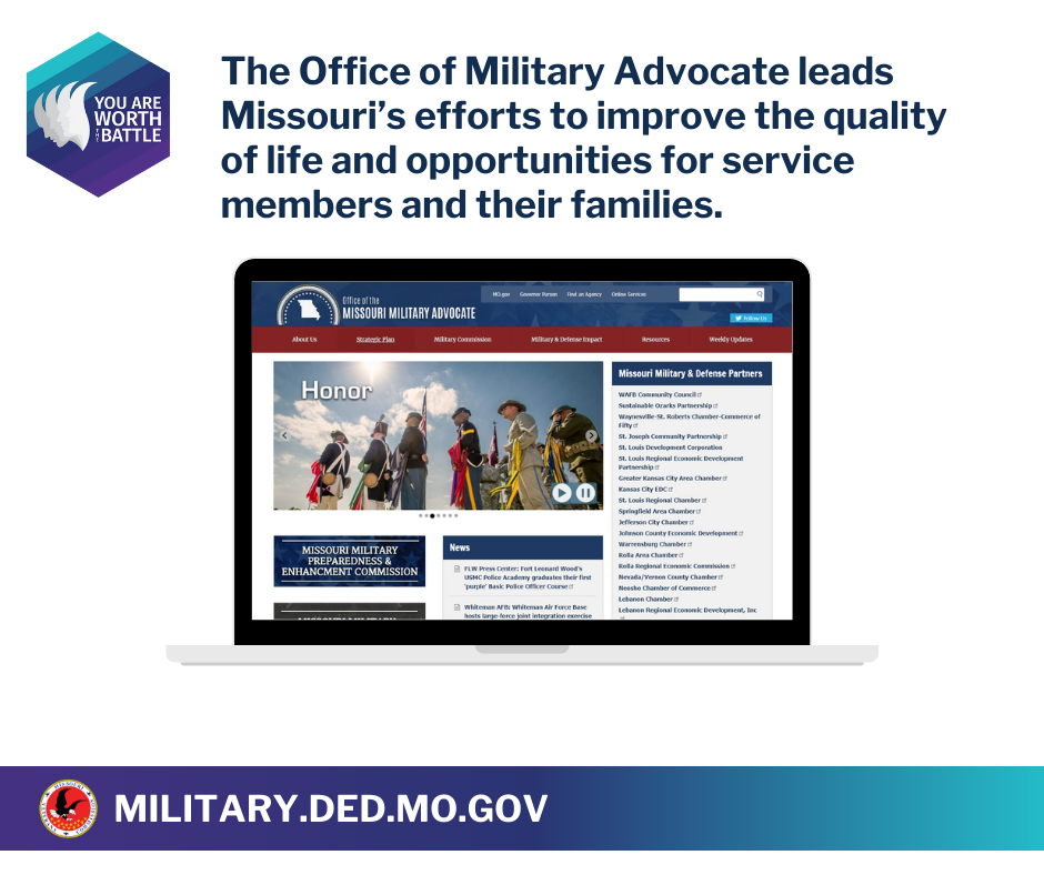 The office of the military advocate leads Missouri's efforts to improve the quality of life and opportunities for service members and their families